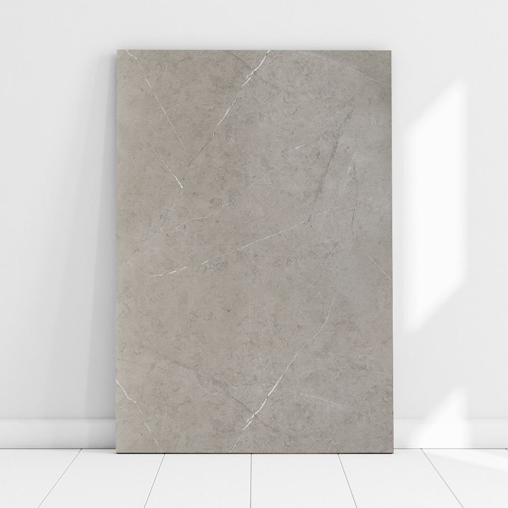 Moonlit Grey high gloss laminate by Micara with soft grey tone and glossy finish