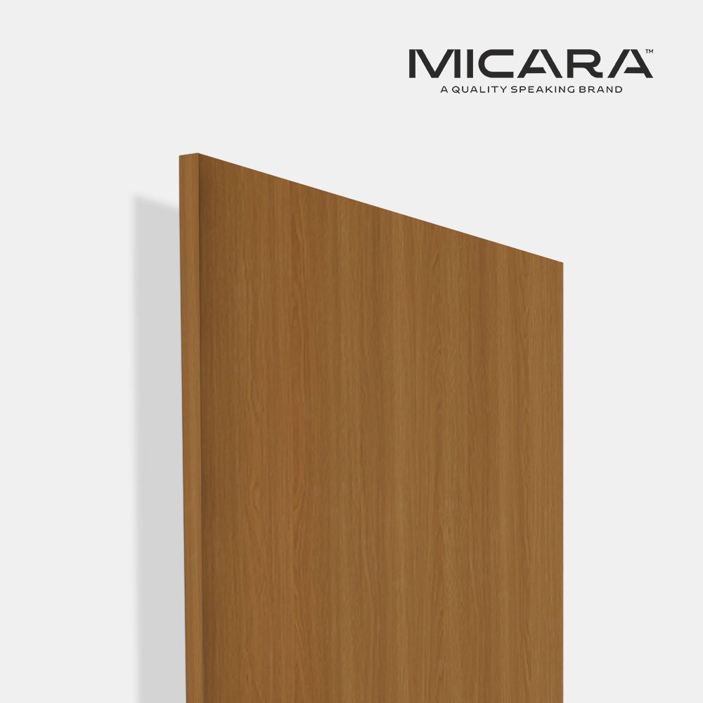Timeless Mahogany Textured Wood Finish Laminate by Micara Timeless Mahogany laminate by Micara with deep textured wood grain for luxury interiors