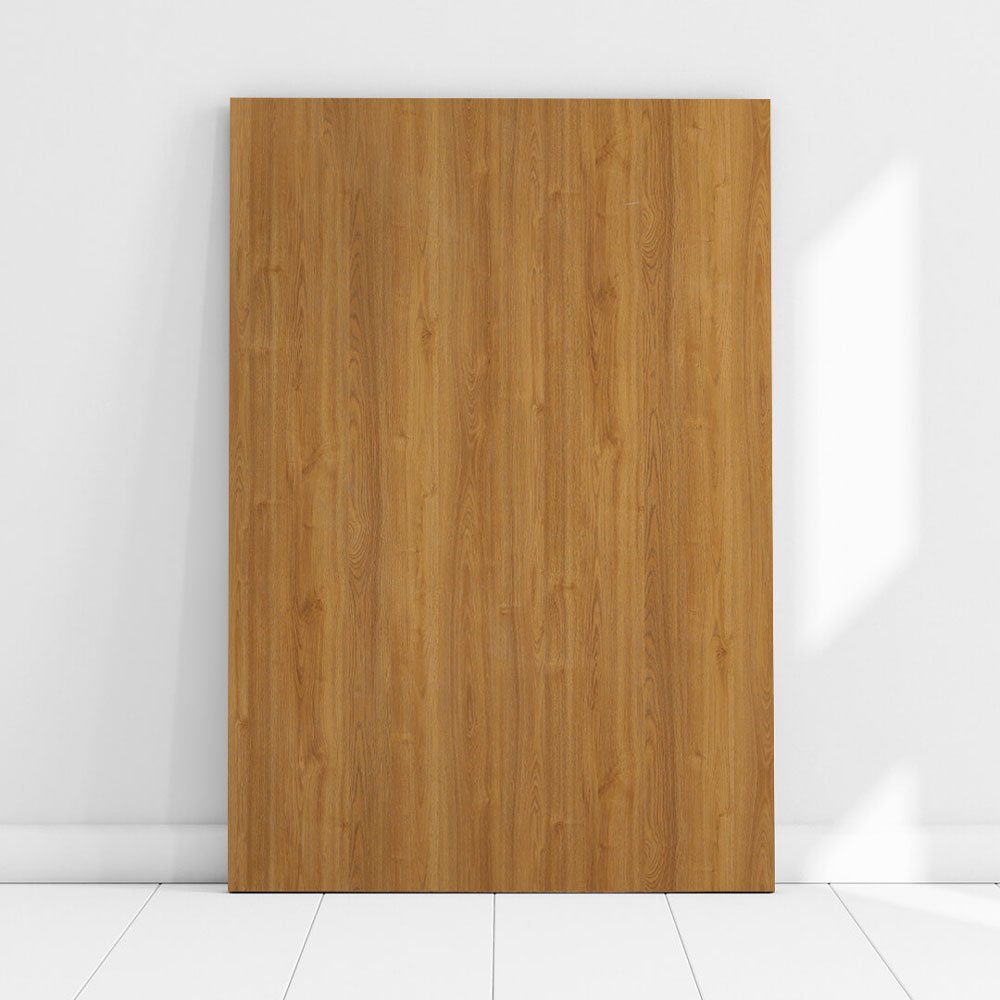 Toasted Pecan laminate by Micara with warm brown wood grain and smooth PU finish